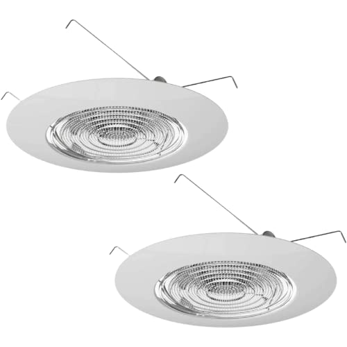 Four Bros FLP 6" Inch Fresnel Glass Lens with White Plastic Trim, 60 Watt Max, for Wet Locations, Shower Can Light Trim, UL Listed, 2 Pack Four Bros FLP 6" Inch Fresnel Glass Lens with White Plastic Trim, 60 Watt Max, for Wet Locations, Shower Can Light Trim, UL Listed, 2 Pack