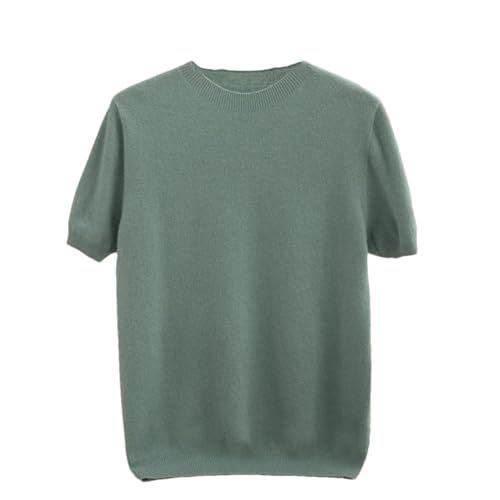 Men's Spring and Summer Knitted Short Sleeved Sweater Wool First-Line Fleece Pullover Tops