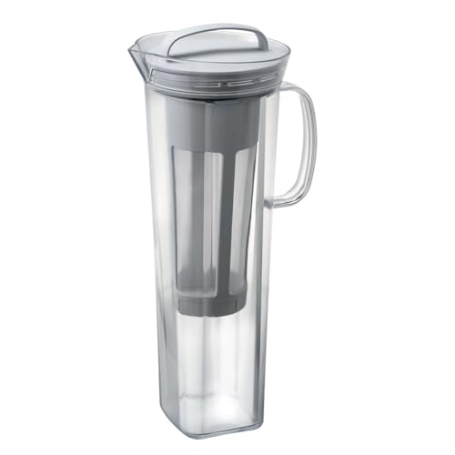 HARIO (ハリオ) Cold Brew Tea Pitcher Lily 1200mL Cold Brew Tea Cold Brew Coffee Dishwasher Safe Tritan Pale Gray CBL-12-PGR
