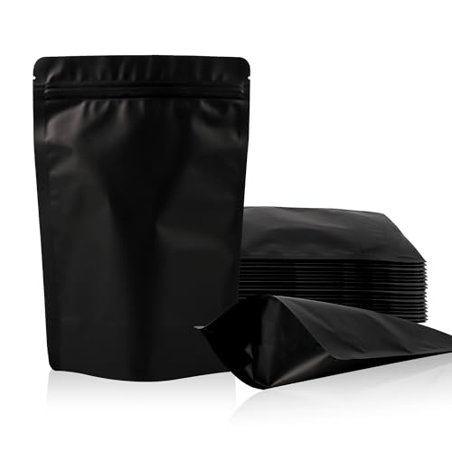 Bolsas de pie herméticas negras de 12x20cm tipo pouch con cierre zip reutilizable 2