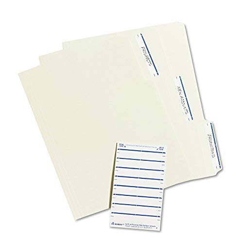 Print Or Write File Folder Labels, 11/16 X 3 7/16, White/Dark Blue Bar, 252/Pack #TOP2
