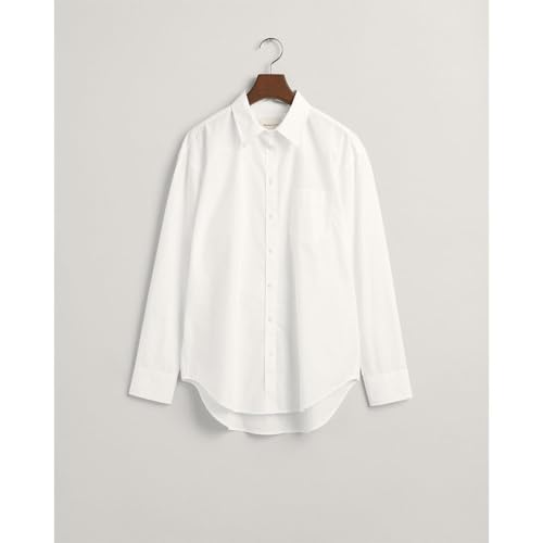 Gant Rel Poplin Shirt, Camicia Elegante Donna, Bianco ( White ), 42 - 3