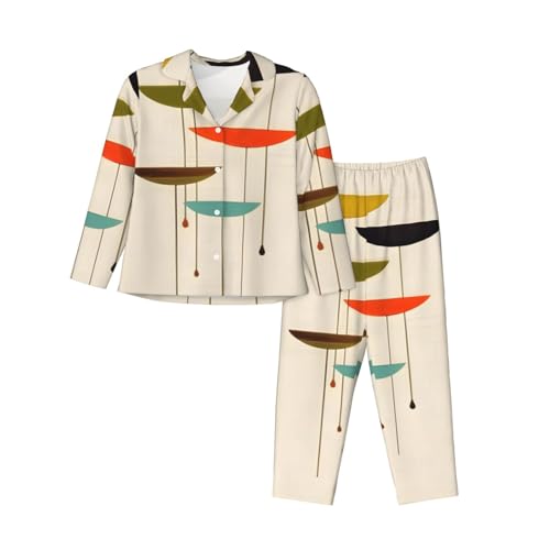 Vêtement de nuit imprimé moderne haut de gamme avec pyjama deux pièces fluide pour femme raffinée