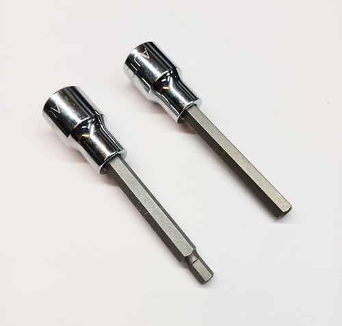 Image of 6mm and 8mm Long Allen Socket Set for Precision Fastening and Tightening, Long Allen Socket 6mm and 8mm Long Allen socket, Chrome Vanadium Steel, Pack of 2, Suitable for home and workshop, 1 /2 Drive