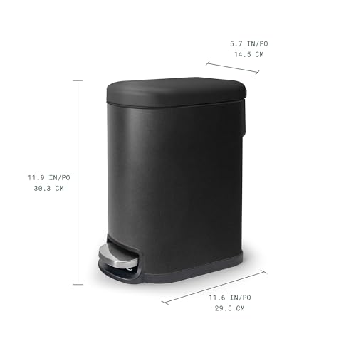 ACENTO Caneca rectangular 1.3 gal con tapa y pedal miniatura 3