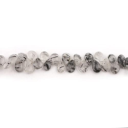 Quartz tourmaline noir perles poires pour sublimer un collier de soirée élégant SB649