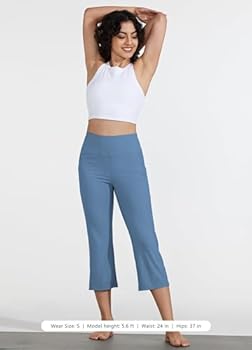 WILLIT Capri yogabroek voor dames, rechte pijpen, stretch, werkbroek, crossover elegant, hoge taille, met zakken, yoga, workout, casual, Kaki, XL