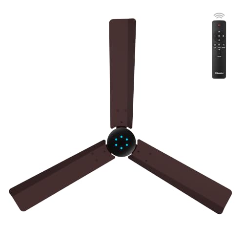 Image of Bajaj Classico Sleek Neo 5S 1200MM BLDC Ceiling Fan with Remote|LED speed indicator|BEE 5 Star Rated Energy Efficient|Power Saving|Sleek Compact Design|High Air Delivery|2Yr Warranty|Red Walnut