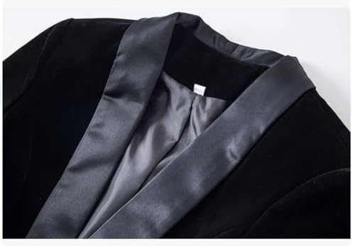 Velvet Blazer Jacket for Women Shawl Lapel Open Front Long Sleeves Suit Jacket Prom Coat Office Lady Jacket3