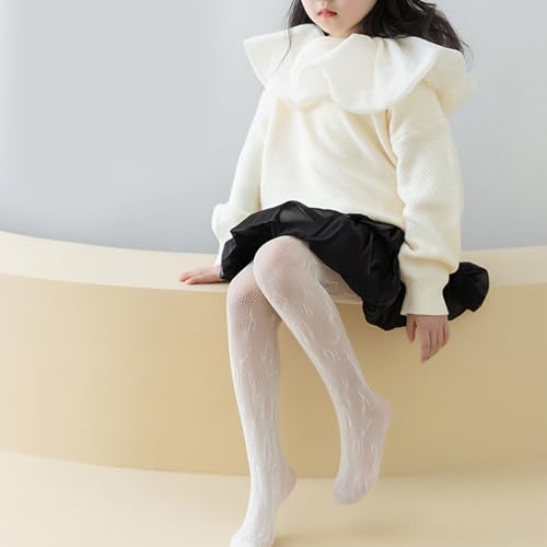 Toddler Socks, Hollow Leggings for Girl Notes Pattern Stretchy Stockings 3-12Y Girl Sweet Fishnets Pantyhose Kids3