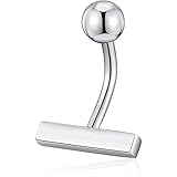 2 Piece 14G Surgical Stainless Steel Navel Rings Gold Sexy Belly Button Ring Belly Rings Body Piercing Jewelry (Metal Color : Silver)