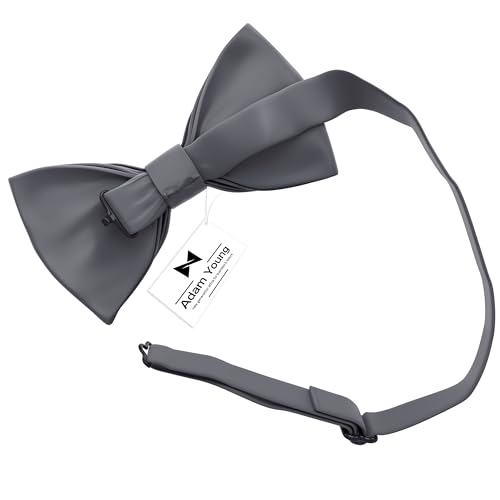 Image of Adam Young Men's Bow Ties Pre-Tied Style Formal Satin Classic Bowtie for Tuxedo Faux Silk