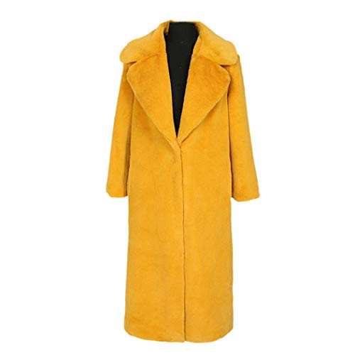 Womans Plus Size Faux Fur Coat,Yellow Black Grey Fluffy Teddy Coat,Women's Faux Fur Winter Long Coats Yellow 4XL
