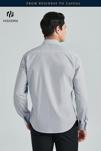 Image of HISDERN Mens Dress Shirts Long Sleeve Button Down Casual Shirts for Men Inner Contrast Formal Business Tuxedo Wedding Shirt