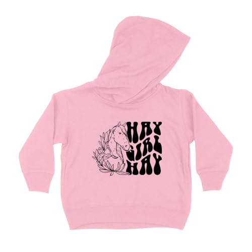 Hay Girl Hay Horse Kids Hoodie Sweatshirt Toddler 4T Light Pink