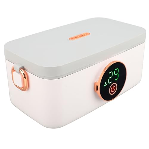 Fiambrera eléctrica portátil de 1 litro de capacidad, recargable por USB, calentador de alimentos para adultos, calentamiento rápido, para uso en coche y oficina
