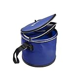 Cubo de Cebo Eva Fish Bucket Engrosada Cubo de Pesca Plegable Redondo con Tapa Portátil Cubo de Pescado en Vivo Pescado Pasaje de Pescado Cubo de Pescado Cubo de pececillo