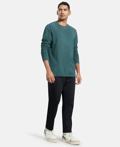 Image of Jockey AM95 Men's Super Combed Cotton Rich Solid Round Neck Full Sleeve T-Shirt
