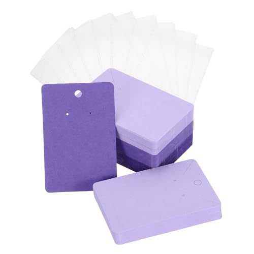 PATIKIL Ohrring Karten 200 Stück Halsketten Halter Karten Mit 200 Stück Schmuck Verpackung Für Ohrringe Halsketten Schmuck Verpackung Zubehör (Helllila/Lila, 3.5 x 2.4 Zoll)