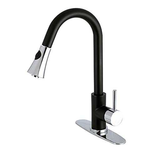 🛒 Flash Sale Kingston Brass LS8727DL Concord Pull-Down Sprayer Kitchen Faucet, Matte Black/Polished Chrome