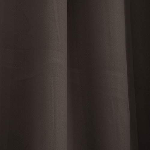 Image of Swayam 100% Blackout Polyester Window Curtain for Living Room & Bedroom | 5 Feet | Room Darkening Curtain with Eyelets | Pack of 2 | Solid Design - Dark Brown
