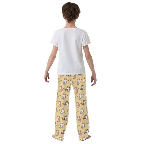 Kitten Cat with Love Boys Long Pants Soft Trousers Elastic Waist Kids Lounge Bottoms with Pockets S-XL3
