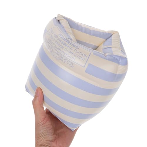 Miniatura 3 de Zunoxaz Flotadores Inflables Para Brazo De Pvc Diseño A Rayas 1 Par 2 Unidades Para Adultos Hombres Y Mujeres Mangas Flotantes Gruesas Para Natación Segura Piscina Y Playa