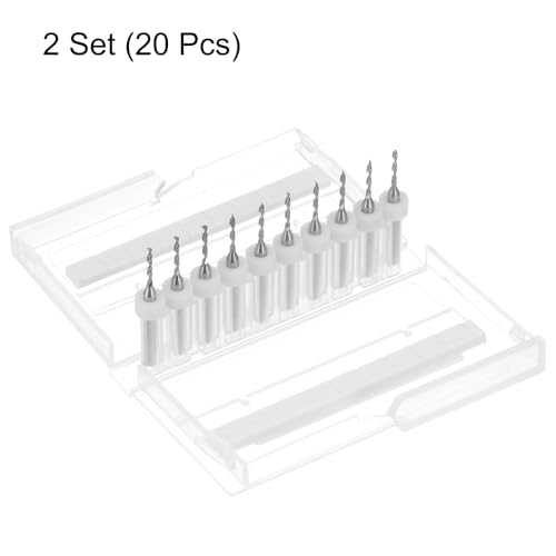 QUARKZMAN PCB-Bohrer 1,5 mm Wolframkarbid-Drehwerkzeug Schmuck CNC-Gravur Leiterplatten-Mikrobohrer 1/8-Zoll-Schaft 2er-Set (20 Stück)
