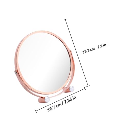 Espejo de maquillaje de escritorio doble cara giratorio 360° miniatura 2