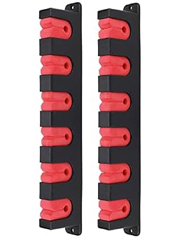 Ducurt Horizontal Fishing Rod Rack Holders Wall-mounted Fish Pole Holder for Garage & Boat 6-Rod Storage Racks -1 Pair Rod Holder Rod Holder (1 Pair Horizontal Red)