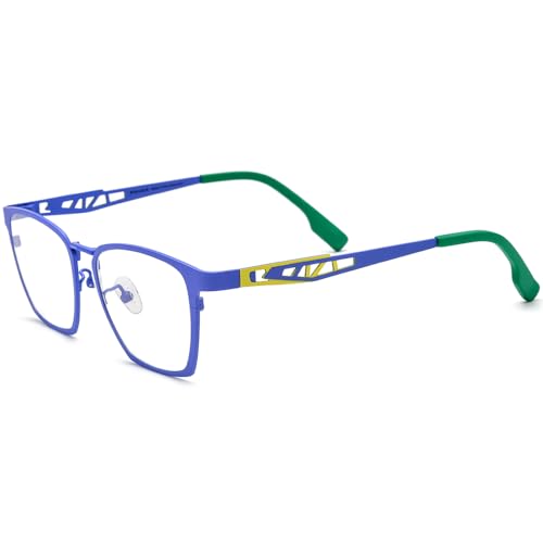 Image of FONEX Pure Titanium Glasses Frame Men Square Magnet Clip On Eyeglasses with Polarized Lens