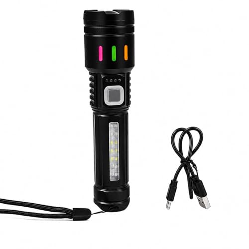 Image of High Power LED Torch Flashlight with Zoom Focus | Rechargeable Fast Charging Torch Light with High Lumens Brightness for Home, Outdoor, Camping & Emergency Use (1 Piece)