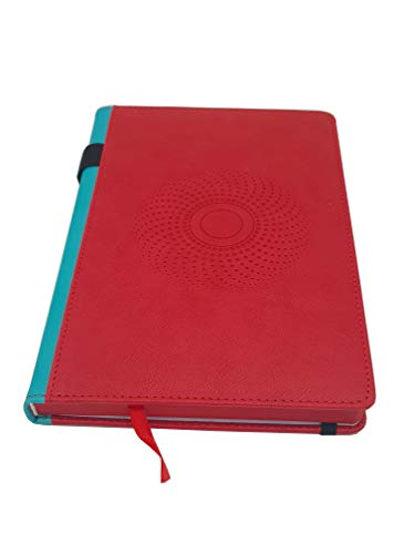 EJRange Libreta A5 de cuero genuino (Cuero PU)roja