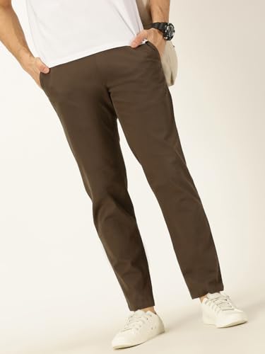 Image of Thomas Scott Men's | Solid | Light Weight | Breathable Fabric | Elasticated Waist | Mid Rise | Regular Fit | Cotton Blend | Drawstring | Chino Trouser | Pants