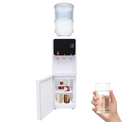 Top Loading Water Cooler Dispenser for 1 to 4 Gallon Bottles - Electric Hot and Cold Dispenser with 3 Temperatures and Child Safety Lock, Ideal for Tea Brewing, Office and Home