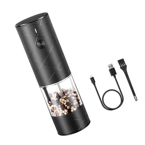 Molinillo de café eléctrico portátil multiusos para sal y pimienta, herramienta de cocina con luz LED de cerámica, molinillo eléctrico
