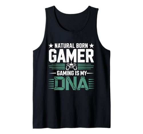 Natural Born Gamer Gaming es mi Cita de ADN Camiseta sin Mangas