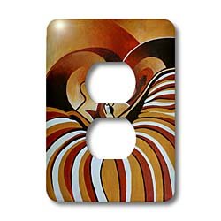 Plaque de prise 2 prises motif africain 3dRose lsp_128358_6 pour salon