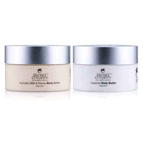 Aromatic Milk & Honey Body Butter 208ML + Coconut Body Butter 208ML (Bundle) | Moisturizing | Reduces Dark Spots | Promotes Cell Rejuvenation | Restoring | Bio Organica Collagen & Retinol Boosters Aromatic Milk & Honey Body Butter 208ML + Coconut Body Butter 208ML (Bundle) | Moisturizing | Reduces Dark Spots | Promotes Cell Rejuvenation | Restoring | Bio Organica Collagen & Retinol Boosters