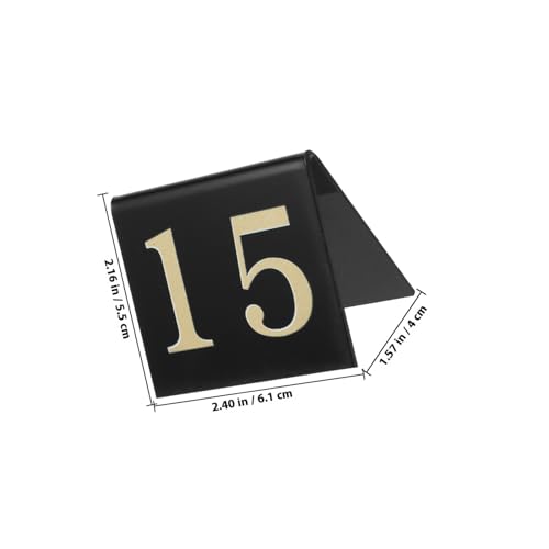 BESPORTBLE 15 piezas Marcadores de Número de Mesa de Acrílico V-forma Doble Cara Resistentes y Estables para Detective y Decoración de Escena del Crimen Números Fiesta y Restaurante