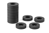 Ferrit Magnete Ringmagnete 20x10x5 mm 10 Stück Starker Magnetring mit Loch Magnet Schwarz Keramik Unbeschichtet für DIY, Werkstatt, Hobby & Haushalt