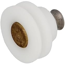 Amig - Rodamiento Mampara de Ducha | Juego de 2 Unidades | Ø 24 x 16 mm | Con Polea y Tornillo M5x8 | Para Puerta Corredera de Duchas de Baños | Nylon Blanco