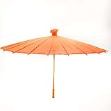 ALMACENES CASA ANGEL Paraguas SOMBRILLAS Chinas DE Tela Y Madera EN Colores Lisos con DECORACIÓN DE Flores DE 80cm (1, Naranja)