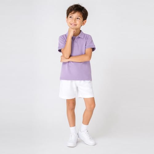 Image of Mud Kingdom Boys Polo Shirt Short Sleeve School Uniform Pique Polo Summer