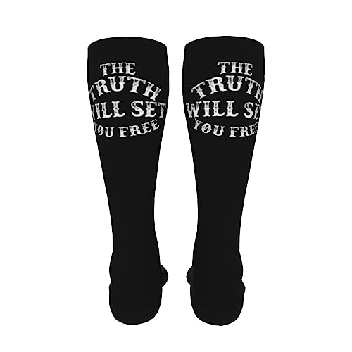 Vintage The Truth Will Set You Free Knee High Socks For Women Long Tube Socks Athletic Compression Socks Unisex High Socks Girls4