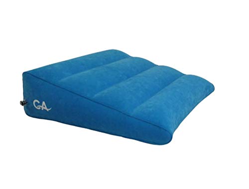 Comfort Axis Inflatable And Portable Bed Wedge Pillow With Velour Surface, Blue #TOP4