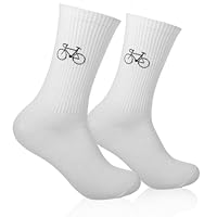 DOPENSPI Fahrradsocken Herren, 42-46 Rennrad Socken Herren Weiße Fahrradfahrer Radsocken mit Motiv Baumwolle Atmungsaktive Fahrradsocken Geschenke