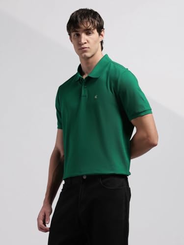 Image of Solid Regular fit Cotton Polo t-Shirt