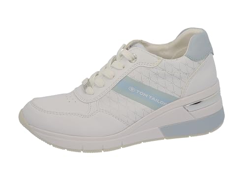 TOM TAILOR Damen 5393809 Sneaker, White Bblue, 41 EU