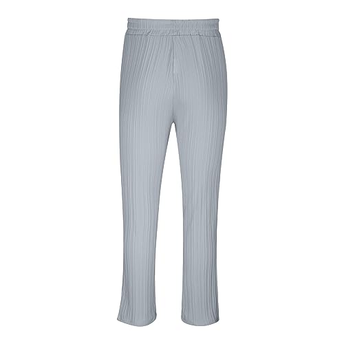 Generic Striped Dress Pants Men Cotton Linen Lounge Pants Slim Fit Lightweight Summer Pants Elastic Waist Comfy Trousers4